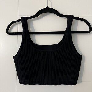 Aritzia/Babaton Sculpt knit Squareneck Cropped Tank | Black | Size M